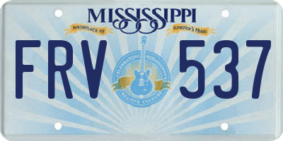 MS license plate FRV537