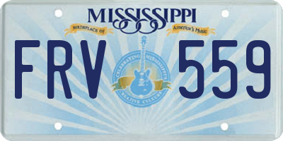 MS license plate FRV559