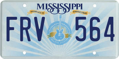 MS license plate FRV564
