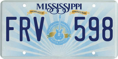 MS license plate FRV598
