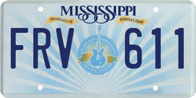 MS license plate FRV611