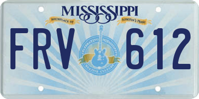 MS license plate FRV612