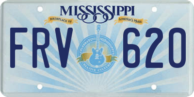 MS license plate FRV620