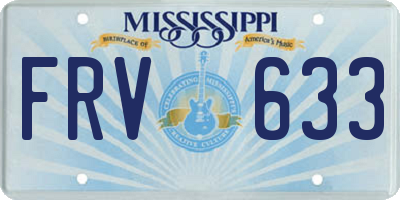 MS license plate FRV633