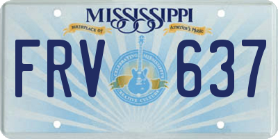 MS license plate FRV637