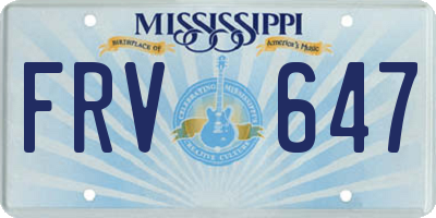 MS license plate FRV647