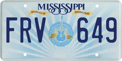 MS license plate FRV649