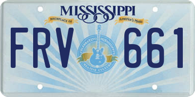 MS license plate FRV661