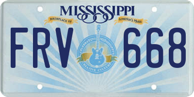 MS license plate FRV668