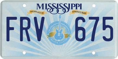 MS license plate FRV675