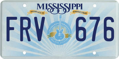 MS license plate FRV676