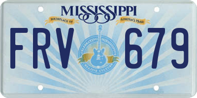 MS license plate FRV679