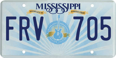 MS license plate FRV705