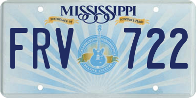 MS license plate FRV722