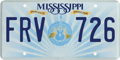 MS license plate FRV726