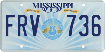 MS license plate FRV736