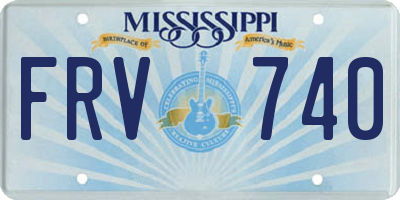 MS license plate FRV740
