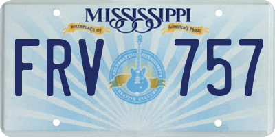 MS license plate FRV757