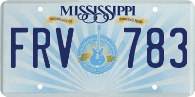 MS license plate FRV783