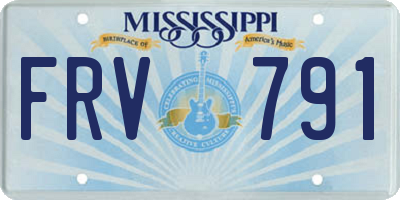 MS license plate FRV791