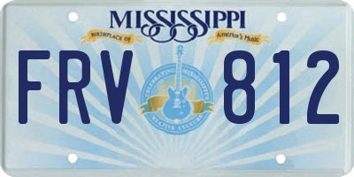 MS license plate FRV812
