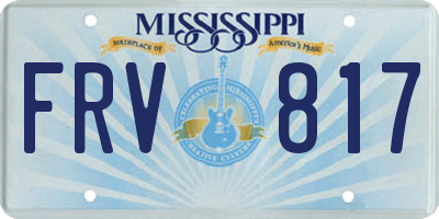 MS license plate FRV817