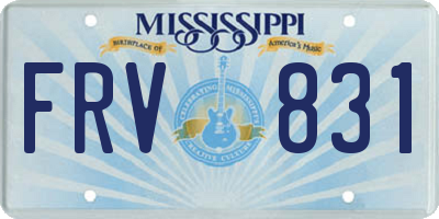 MS license plate FRV831