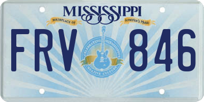 MS license plate FRV846