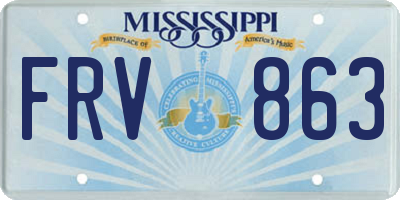 MS license plate FRV863