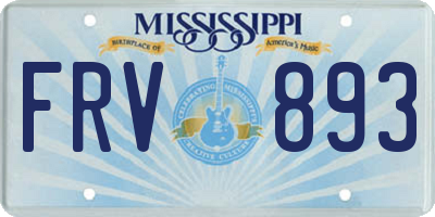 MS license plate FRV893