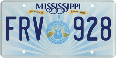 MS license plate FRV928