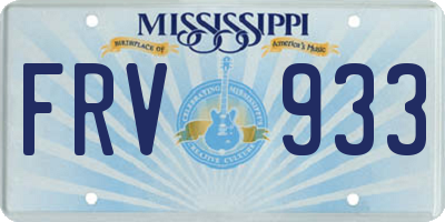 MS license plate FRV933