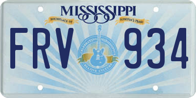 MS license plate FRV934