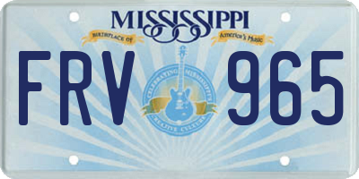MS license plate FRV965