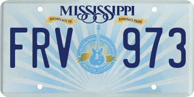MS license plate FRV973