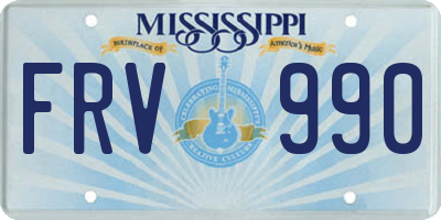 MS license plate FRV990