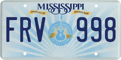 MS license plate FRV998