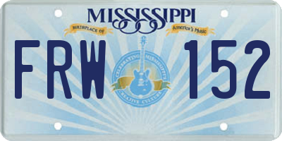MS license plate FRW152