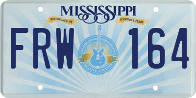 MS license plate FRW164
