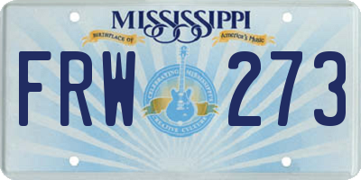 MS license plate FRW273