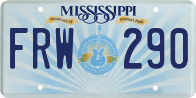 MS license plate FRW290