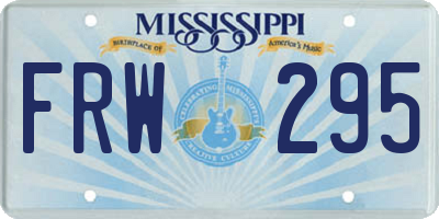 MS license plate FRW295