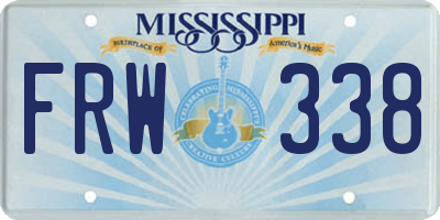 MS license plate FRW338