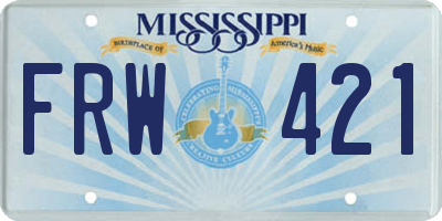 MS license plate FRW421