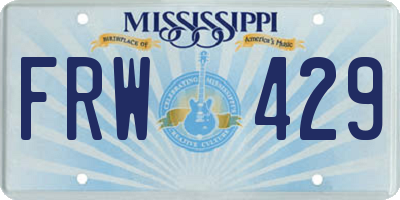 MS license plate FRW429