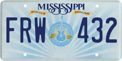 MS license plate FRW432