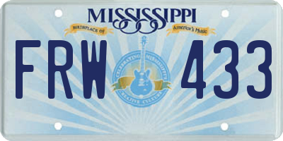MS license plate FRW433