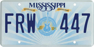MS license plate FRW447