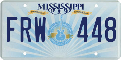 MS license plate FRW448