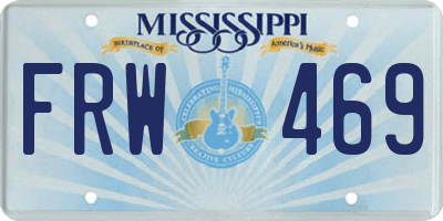 MS license plate FRW469